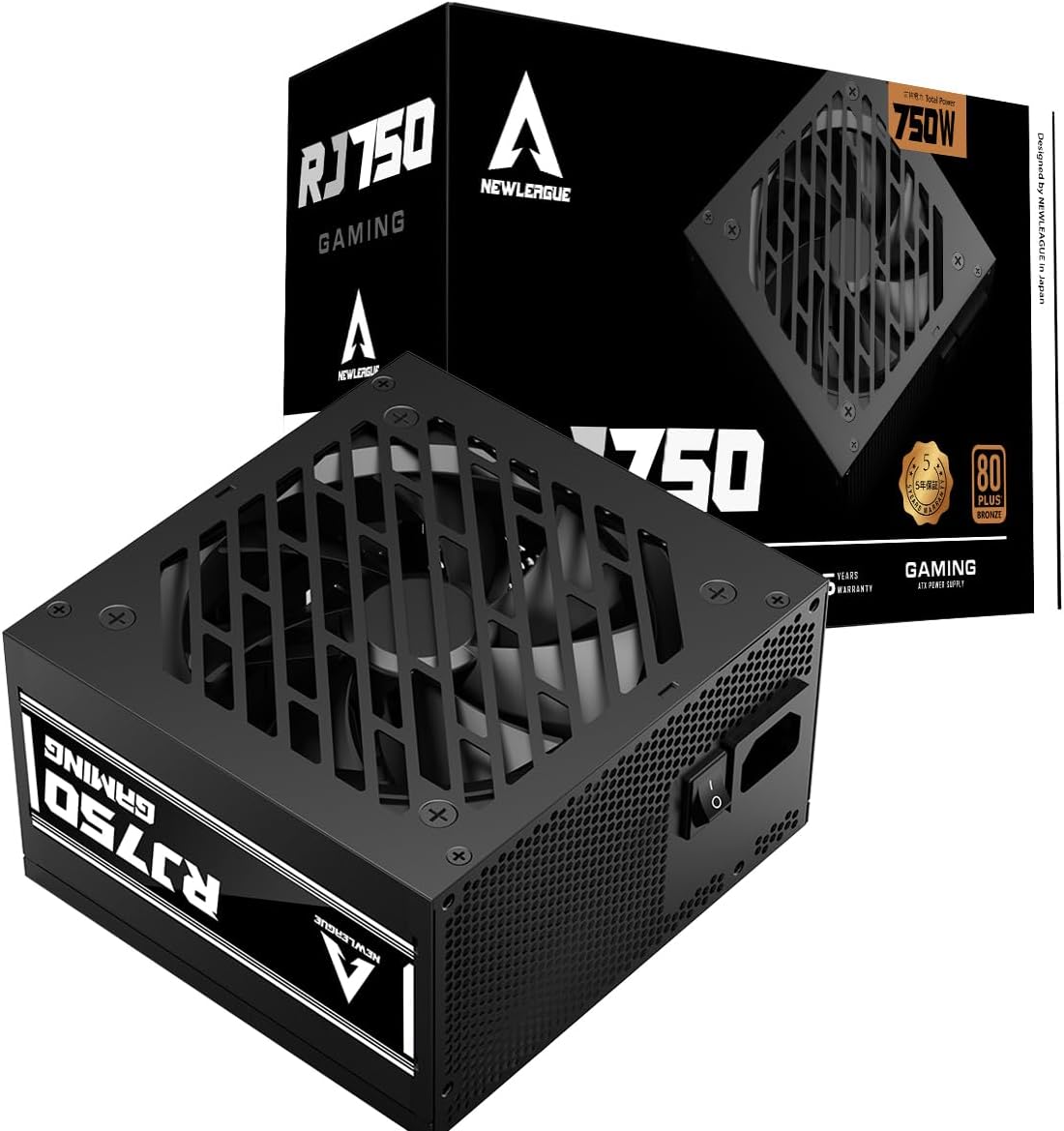 20コア40スレッド/96GBメモリ/office/1TB/750W電源 NEWLEAGUE RJ750 GAMING シリーズ 電源ユニット, 750W, 80PLUS BRONZE