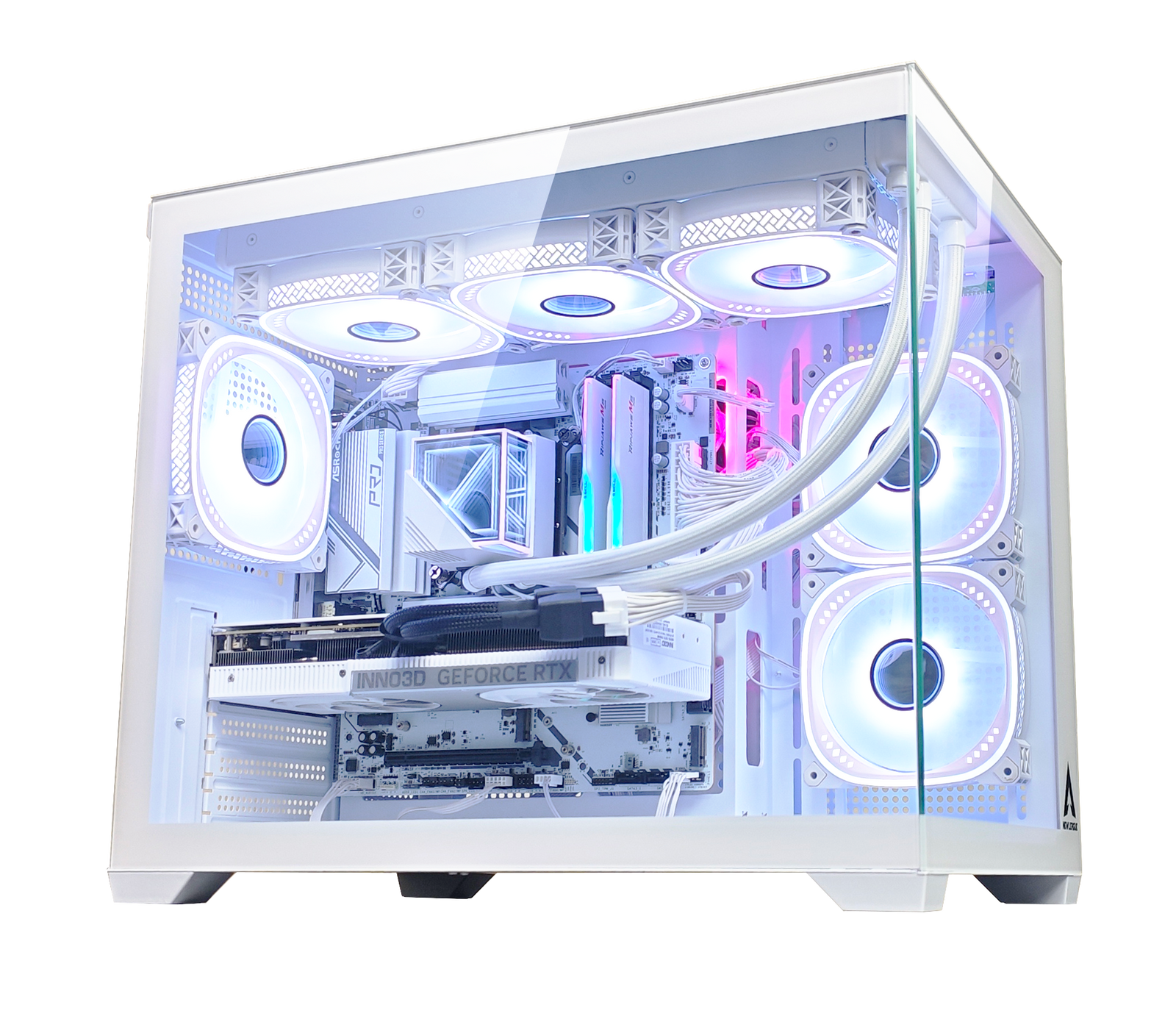 【NEWLEAGUE】ゲーミングパソコン Ryzen 7 5700X / RTX5060Ti / メモリ32GB / NVMe SSD 1TB / Windows11Pro / WPS Office ミドルタワー  水冷クーラー搭載ホワイトエディションモデル