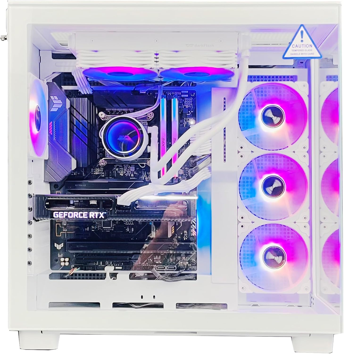【NEWLEAGUE】ゲーミングパソコン Ryzen 9 9950X3D / RTX5080 / メモリ64GB / NVMe SSD 2TB / WIFI 6E / Windows11Pro / WPS Office ミドルタワー デスクトップパソコン (Ryzen 9 9950X3D / RTX5080（ウルトラハイスペック）, White)