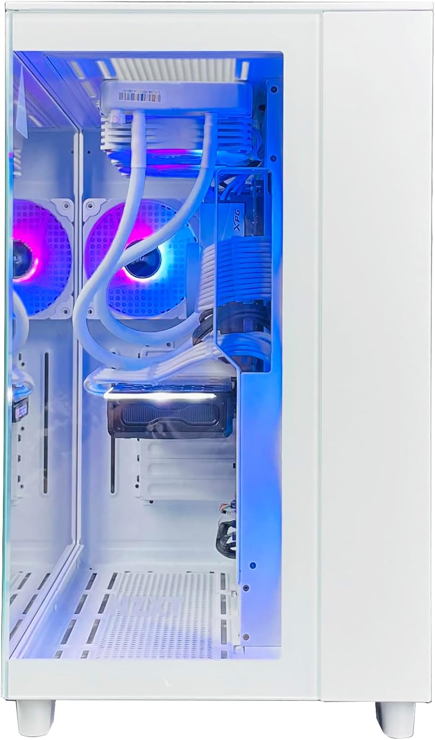 【NEWLEAGUE】ゲーミングパソコン Ryzen 9 9950X3D / RTX5080 / メモリ64GB / NVMe SSD 2TB / WIFI 6E / Windows11Pro / WPS Office ミドルタワー デスクトップパソコン (Ryzen 9 9950X3D / RTX5080（ウルトラハイスペック）, White)