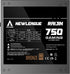 NEWLEAGUE RJ750 GAMING シリーズ 電源ユニット, 750W, 80PLUS BRONZE認証, PCIE 5.1対応，直付けモデル【5年保証】 ブラック