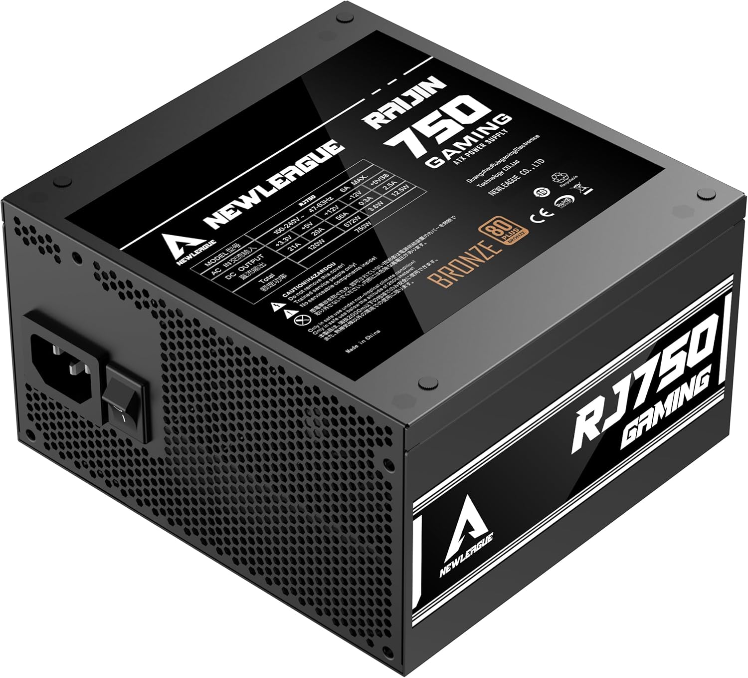 NEWLEAGUE RJ750 GAMING シリーズ 電源ユニット, 750W, 80PLUS BRONZE