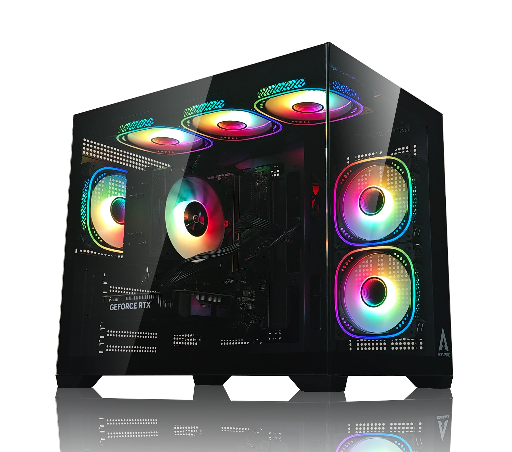 NEWLEAGUE ゲーミングデスクトップパソコン Core i7 14700F / RTX5070Ti / 32GB / NVMe SSD 1TB / 750W電源ユニット / Windows 11 Pro/WPS Office ミドルタワーモデル NGI714-RTX47650 (RTX5070Ti GDDR7 16GB, G6ブラック)