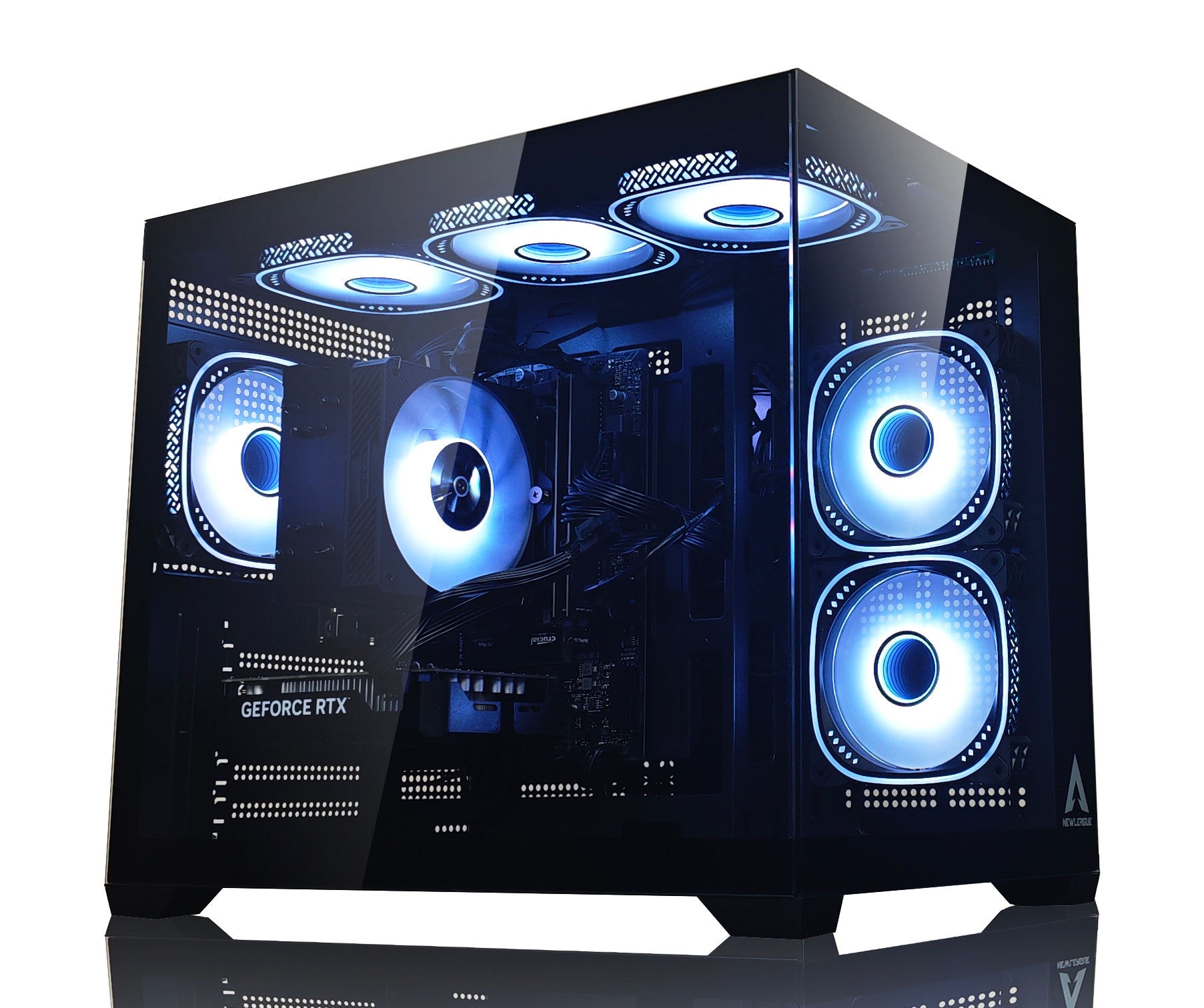 NEWLEAGUE ゲーミングデスクトップパソコン Core i7 14700F / RTX5070Ti / 32GB / NVMe SSD 1TB / 750W電源ユニット / Windows 11 Pro/WPS Office ミドルタワーモデル NGI714-RTX47650 (RTX5070Ti GDDR7 16GB, G6ブラック)