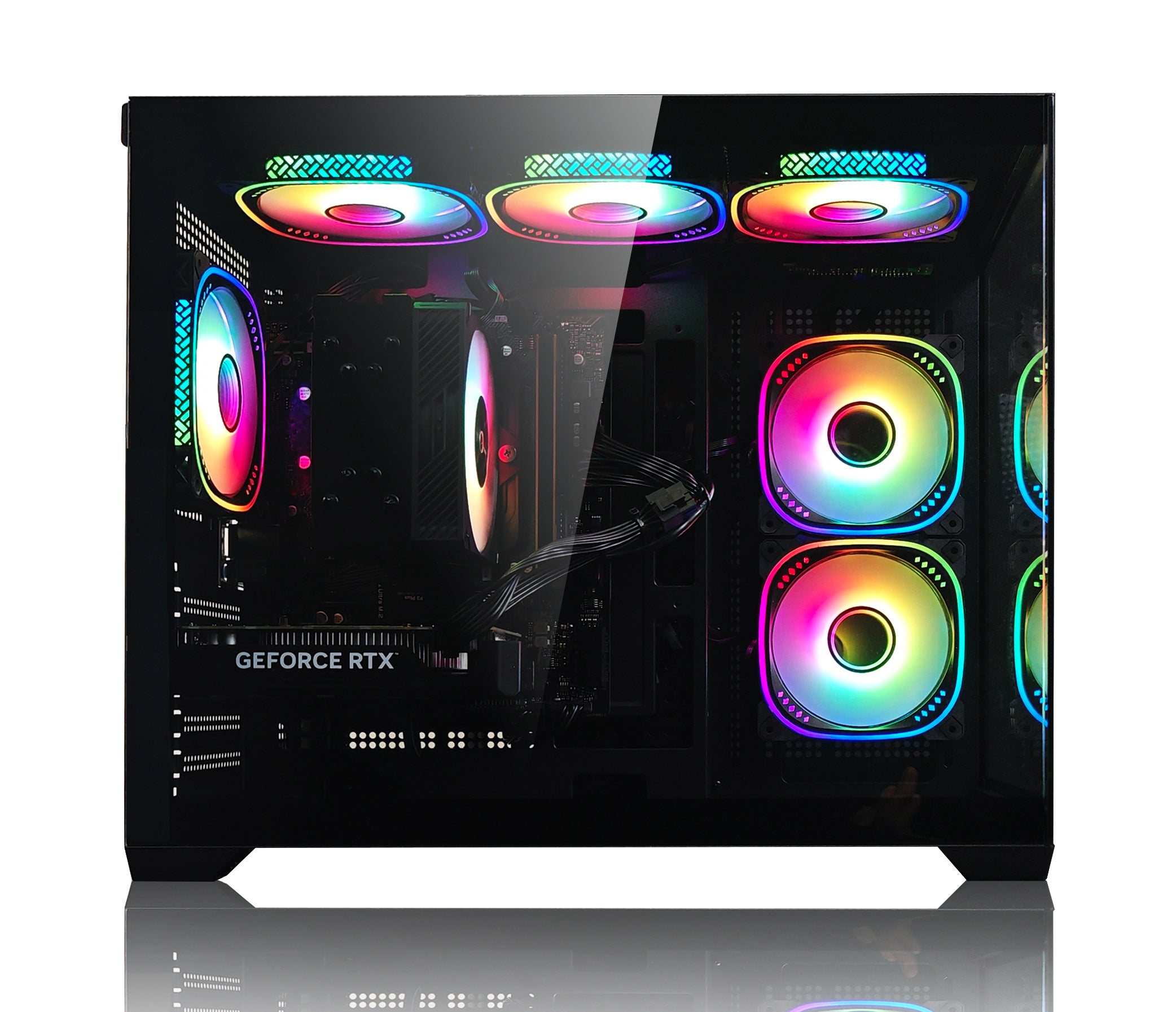 NEWLEAGUE ゲーミングデスクトップパソコン Core i7 14700F / RTX5070Ti / 32GB / NVMe SSD 1TB / 750W電源ユニット / Windows 11 Pro/WPS Office ミドルタワーモデル NGI714-RTX47650 (RTX5070Ti GDDR7 16GB, G6ブラック)