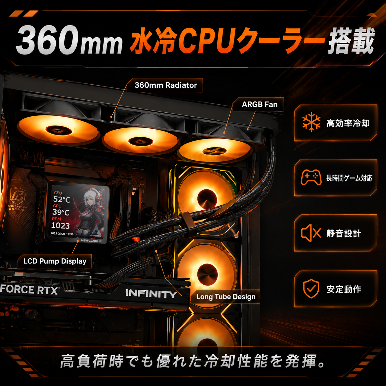 NEWLEAGUE AGILE G7-BKSR｜ハイパフォーマンスモデル｜Ryzen 7 5700X × RTX 5070｜32GB・1TB SSD