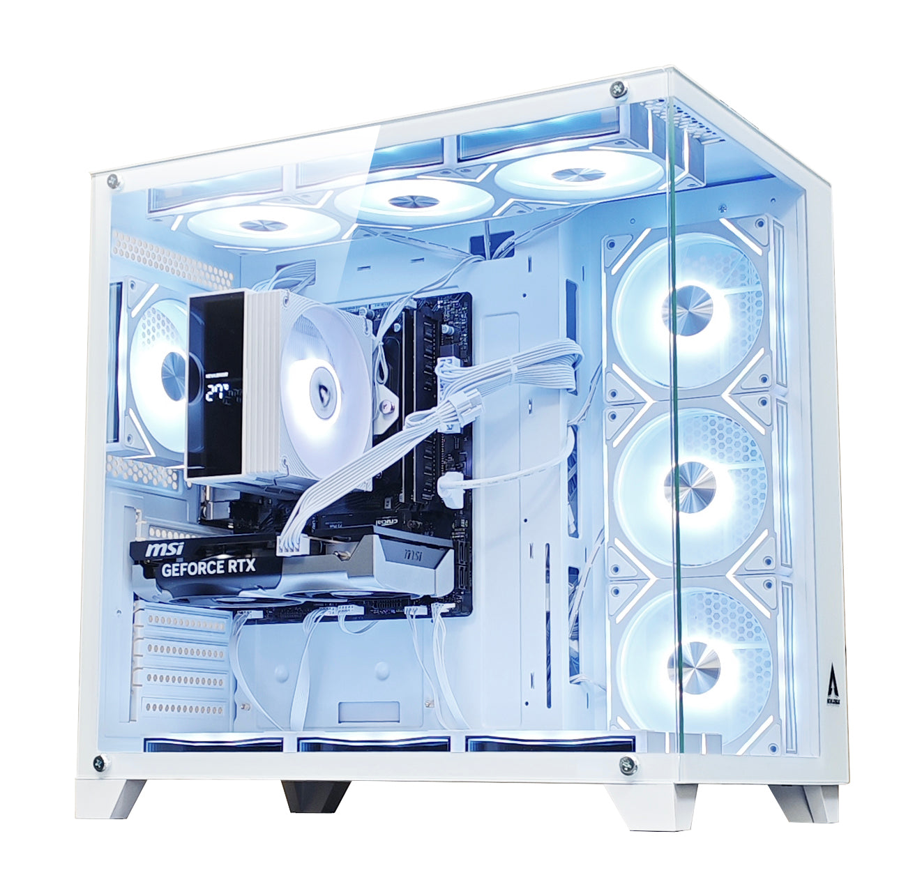 NEWLEAGUE ゲーミングデスクトップパソコン Core i7 14700F / RTX5070 / 32GB / NVMe SSD 1TB / 650W電源ユニット / Windows 11 Pro/WPS Office ミドルタワーモデル NGI714-RTX47650 (RTX5070 GDDR7 12GB, G7ホワイト)