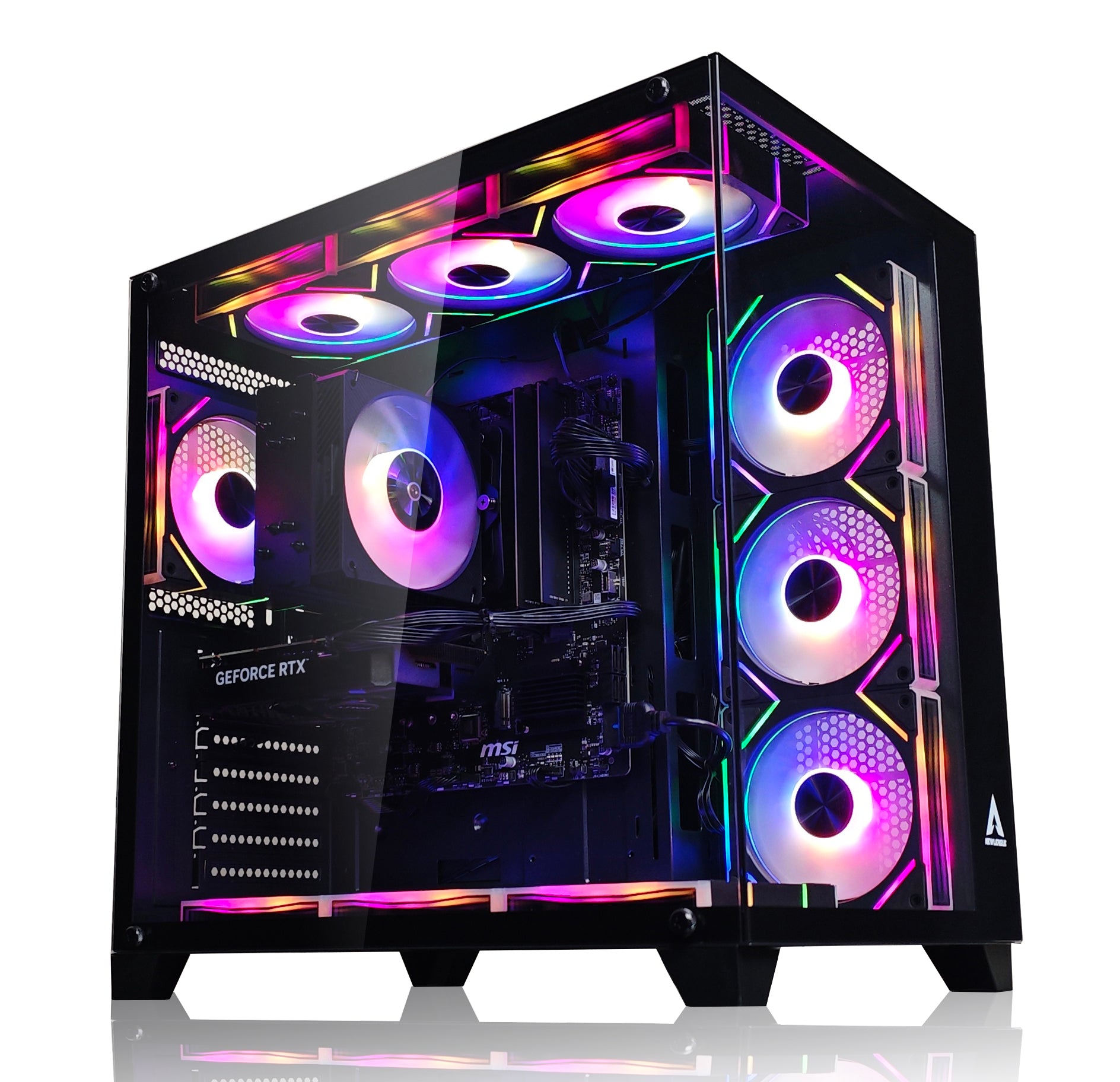 NEWLEAGUE ゲーミングデスクトップパソコン Core i7 14700F / RTX4070 SUPER / 32GB / NVMe SSD 2TB / 650W電源ユニット / Windows 11 Pro/WPS Office ミドルタワーモデル NGI714-RTX47650 (RTX4070 SUPER GDDR6X 12GB, G7ブラック)