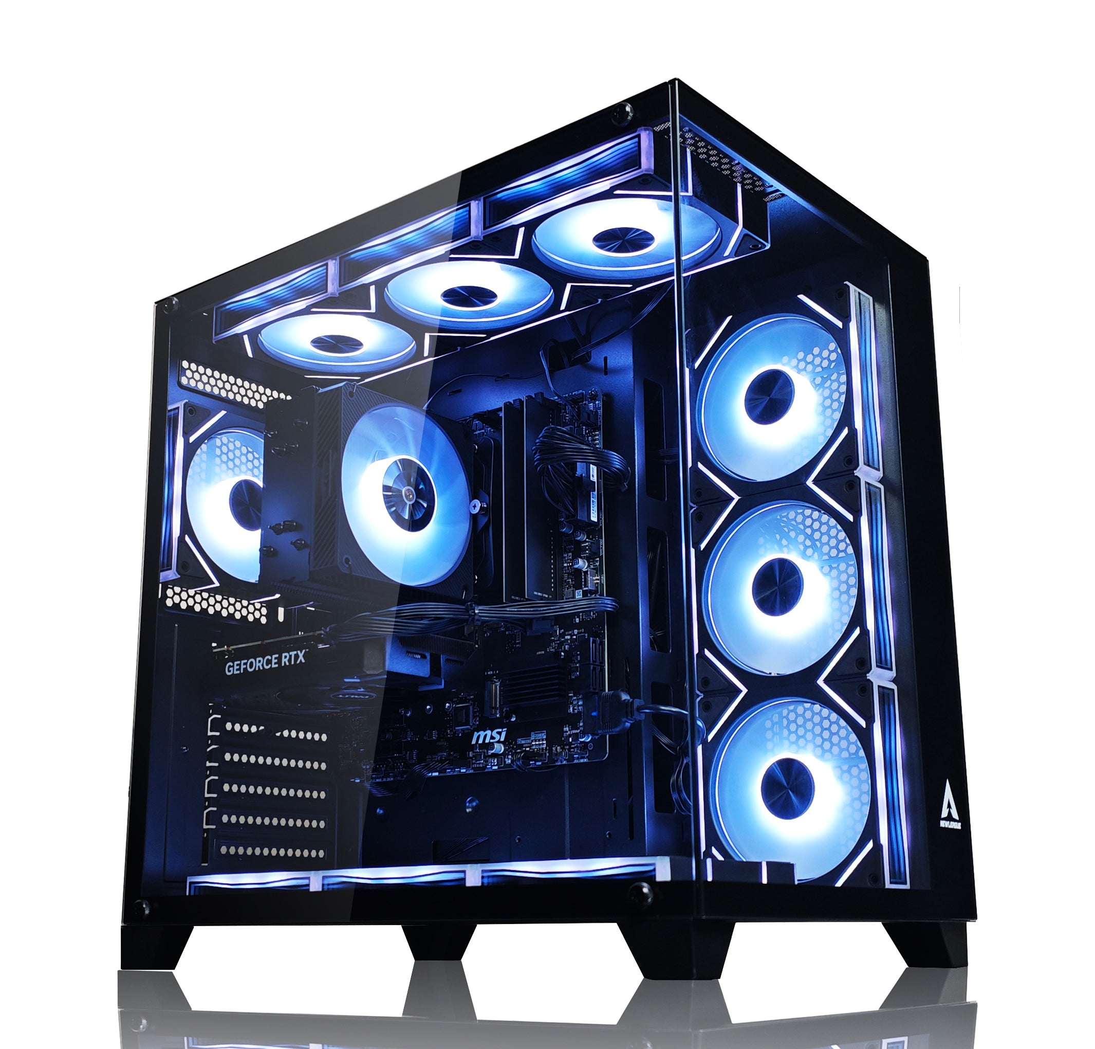 NEWLEAGUE ゲーミングデスクトップパソコン Core i7 14700F / RTX4070 SUPER / 32GB / NVMe SSD 2TB / 650W電源ユニット / Windows 11 Pro/WPS Office ミドルタワーモデル NGI714-RTX47650 (RTX4070 SUPER GDDR6X 12GB, G7ブラック)