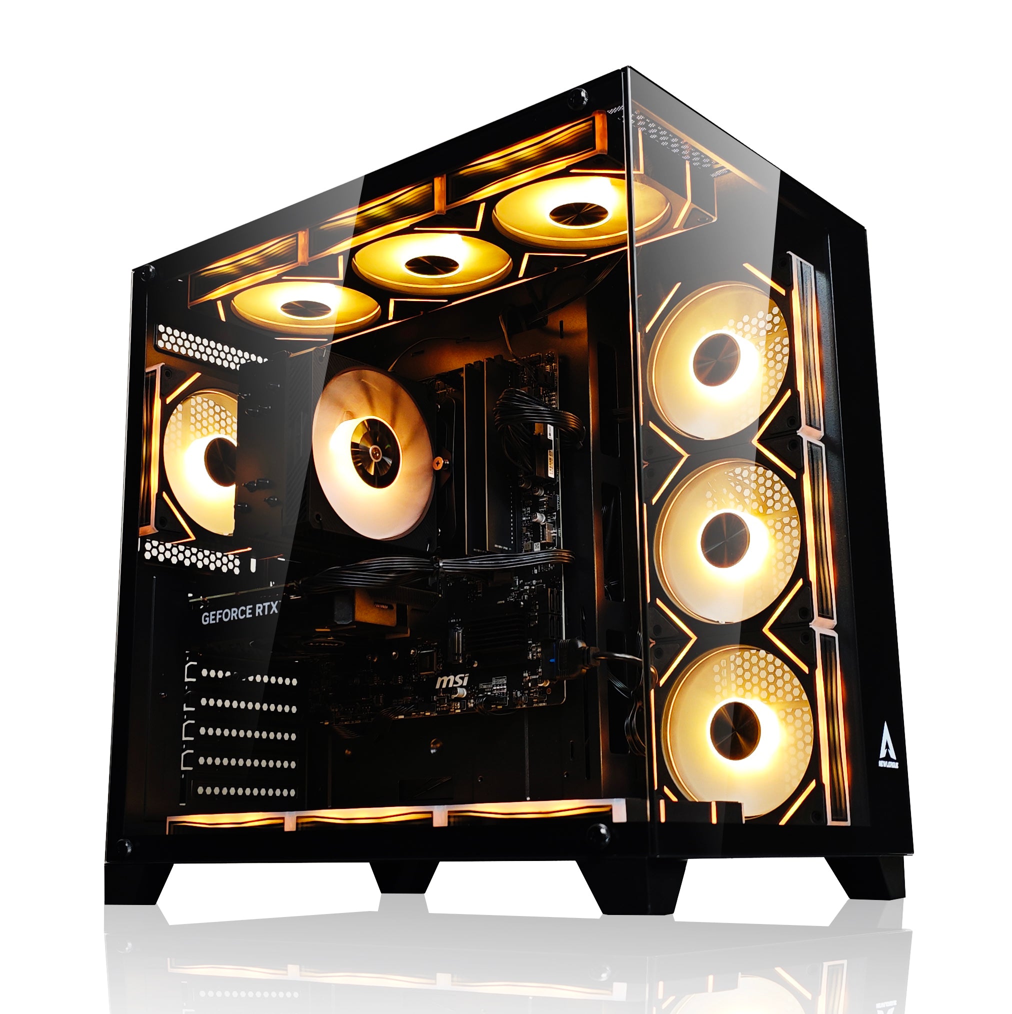 NEWLEAGUE ゲーミングデスクトップパソコン Core i7 14700F / RTX4070 SUPER / 32GB / NVMe SSD 2TB / 650W電源ユニット / Windows 11 Pro/WPS Office ミドルタワーモデル NGI714-RTX47650 (RTX4070 SUPER GDDR6X 12GB, G7ブラック)