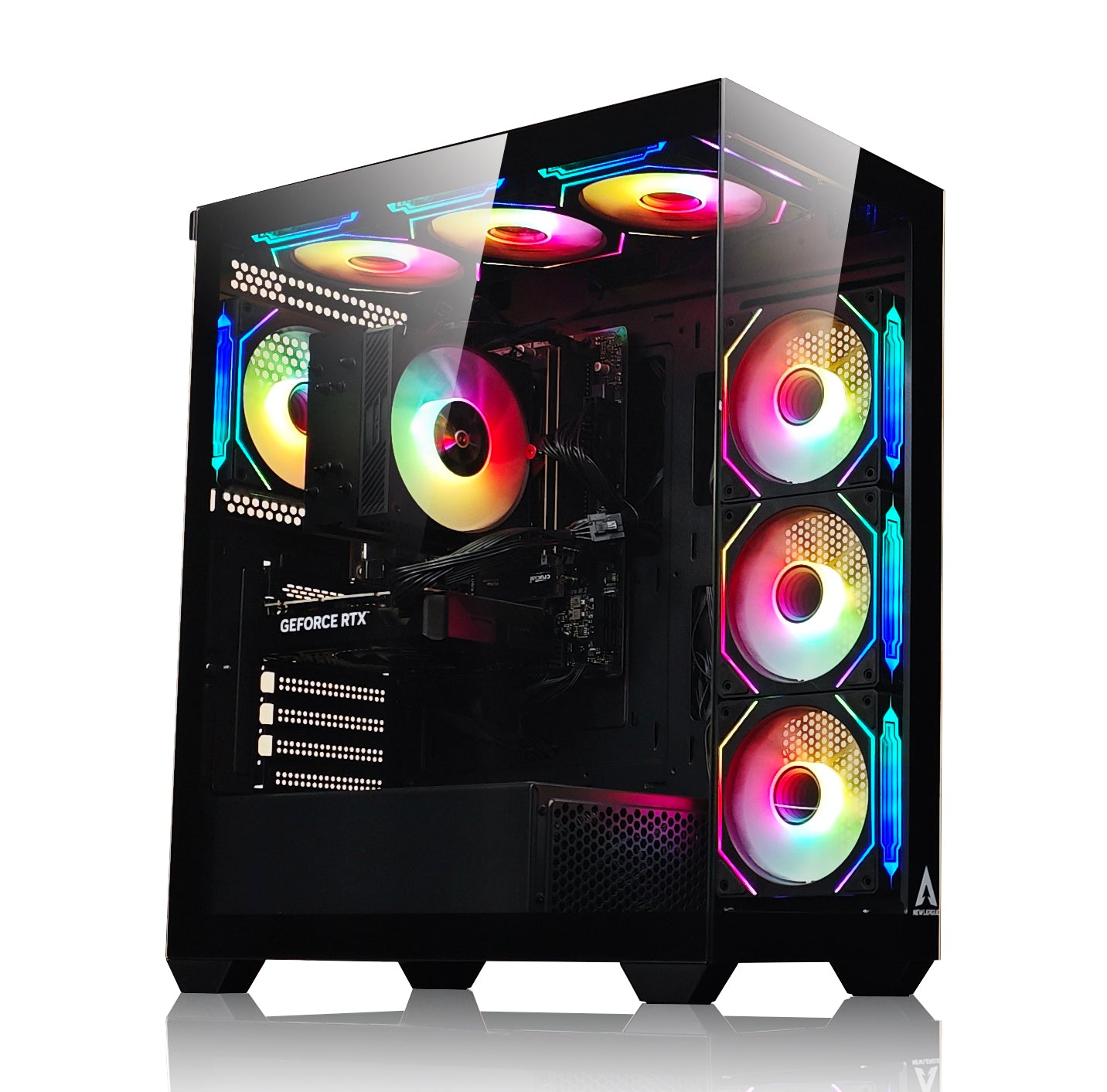 NEWLEAGUE ゲーミングデスクトップパソコン Core i7 14700F / RTX5060Ti / 32GB / NVMe SSD 1TB / 550W電源ユニット / Windows 11 Pro/WPS Office ミドルタワーモデル K6BKI714-RTX56Ti