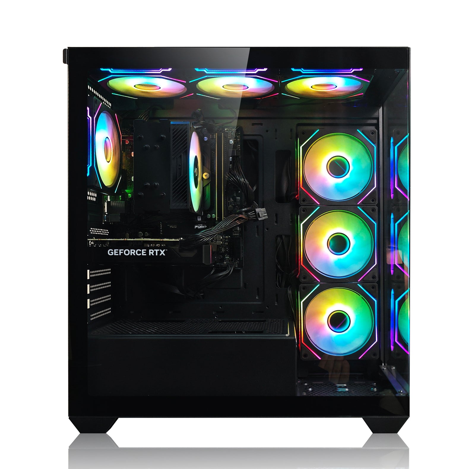 NEWLEAGUE ゲーミングデスクトップパソコン Core i7 14700F / RTX5060Ti / 32GB / NVMe SSD 1TB / 550W電源ユニット / Windows 11 Pro/WPS Office ミドルタワーモデル K6BKI714-RTX56Ti