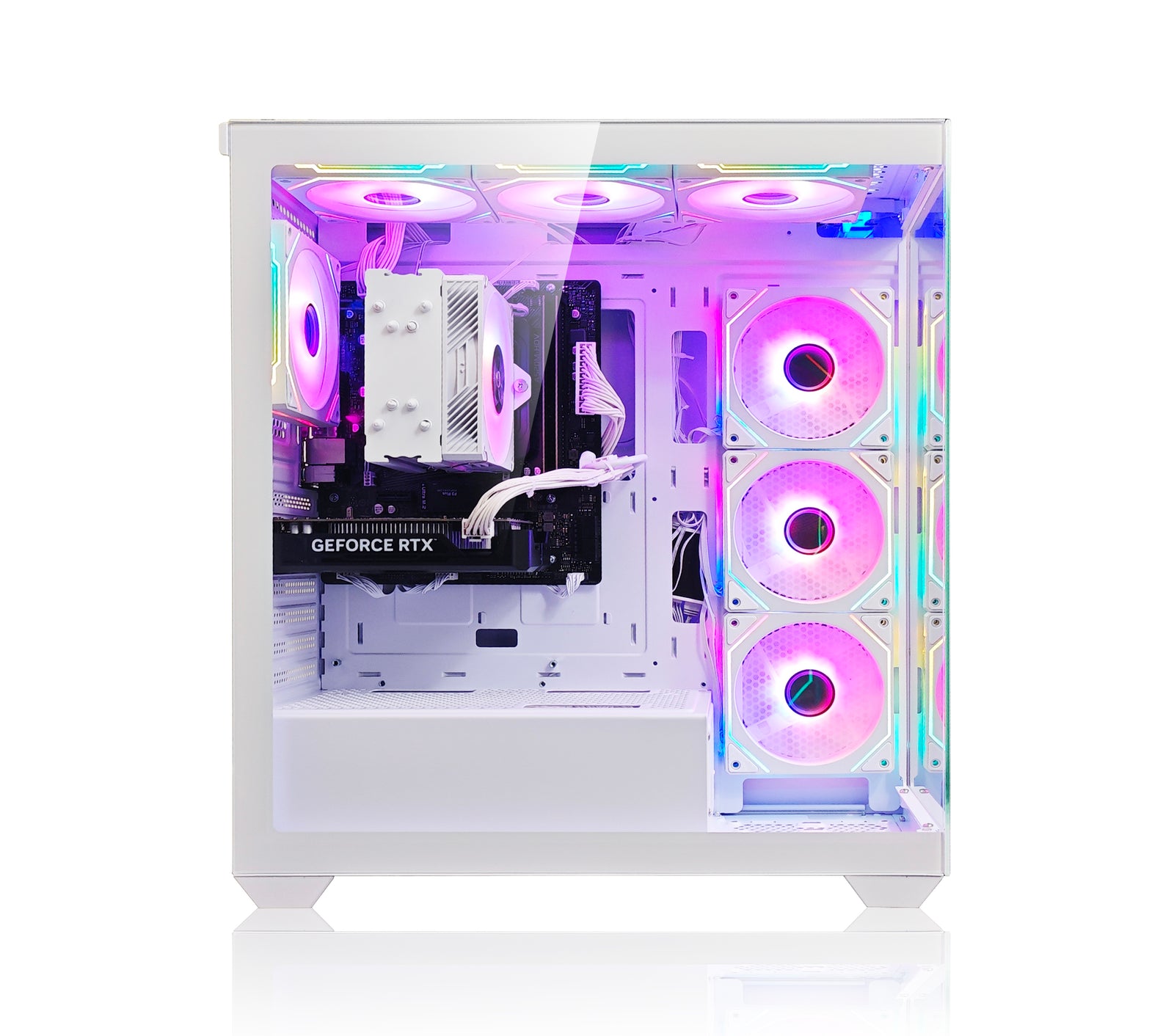 NEWLEAGUE ゲーミングデスクトップパソコン Core i7 14700F / RTX5060Ti / 32GB / NVMe SSD 1TB / 550W電源ユニット / Windows 11 Pro/WPS Office ミドルタワーモデル K6WHI714-RTX56Ti