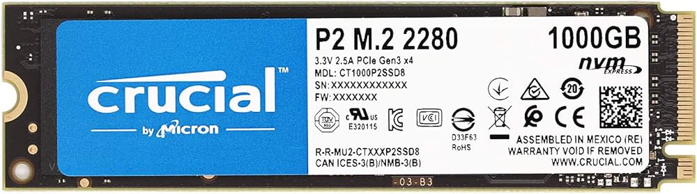 crucial P2 CT1000P2SSD8 SSD PCI-Express Gen3 1TB